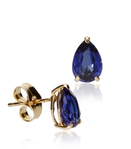 Pendientes "Lágrima Azul" Oro 18k