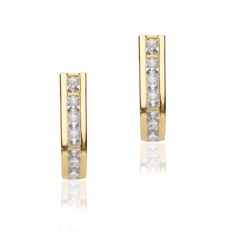 Pendientes "Belén" Oro 18k y circonitas