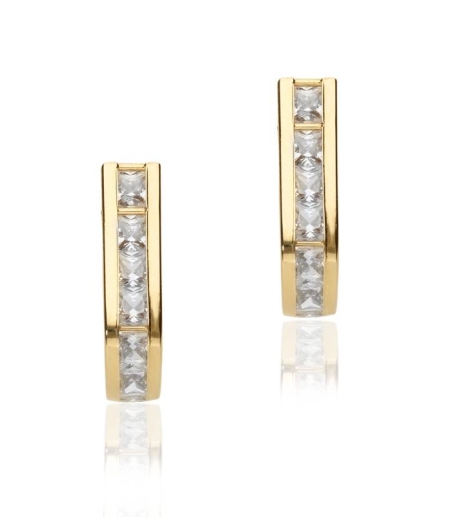 Pendientes "Belén" Oro 18k y circonitas