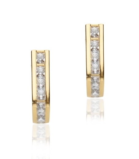 Pendientes "Belén" Oro 18k y circonitas