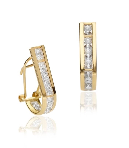 Pendientes "Belén" Oro 18k y circonitas