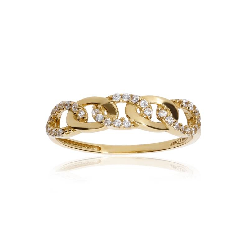 Anillo "Harika" Oro 18k y circonitas