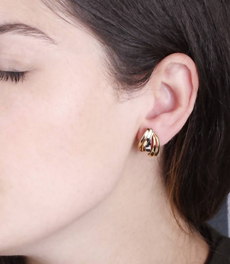 Pendientes "Flavia" Oro Bicolor 18k