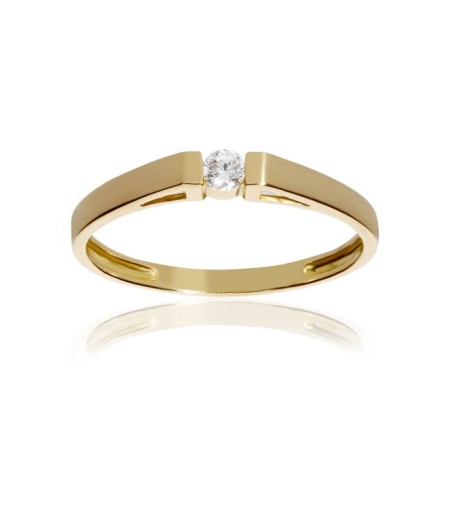 Anillo Solitario oro 18k y circonita