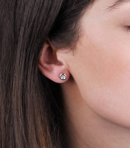 Pendientes oro 18k y diamantes 0.16cts "Mila"