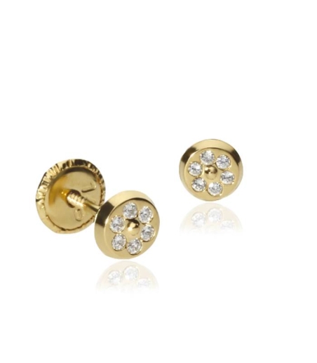 Pendientes "Niky"  de Oro 18k. y circonitas