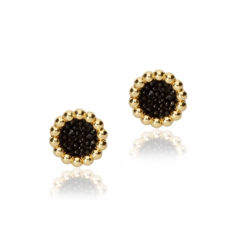 Pendientes "Girasoles"  de Oro 18k. y Cristales