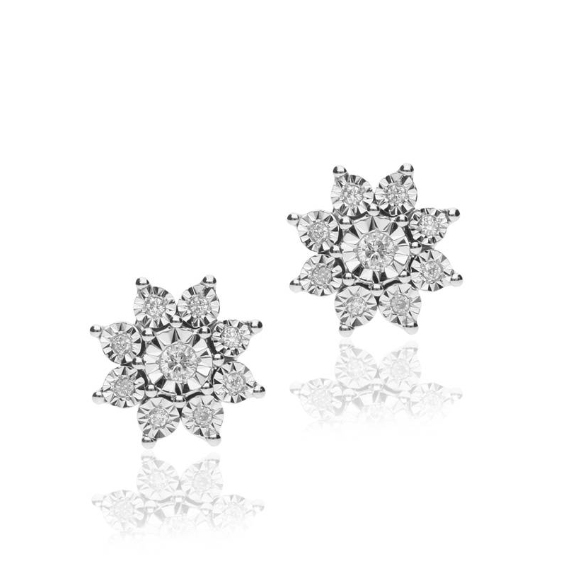 Pendientes "Fantástica"  de Oro Blanco 18k. y Diamantes