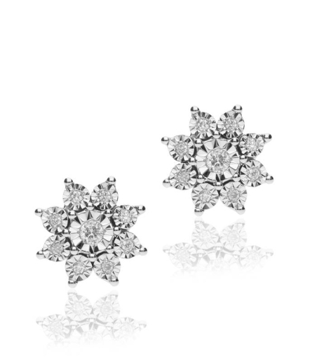 Pendientes "Fantástica"  de Oro Blanco 18k. y Diamantes