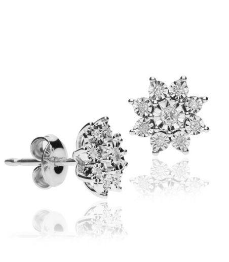 Pendientes "Fantástica"  de Oro Blanco 18k. y Diamantes
