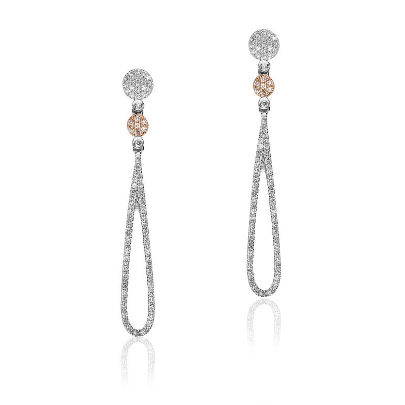 Pendientes "Casilda"  de Oro Bicolor 18k y Diamantes