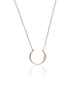Gargantilla plata y baño oro 18k circonita "Arostar"