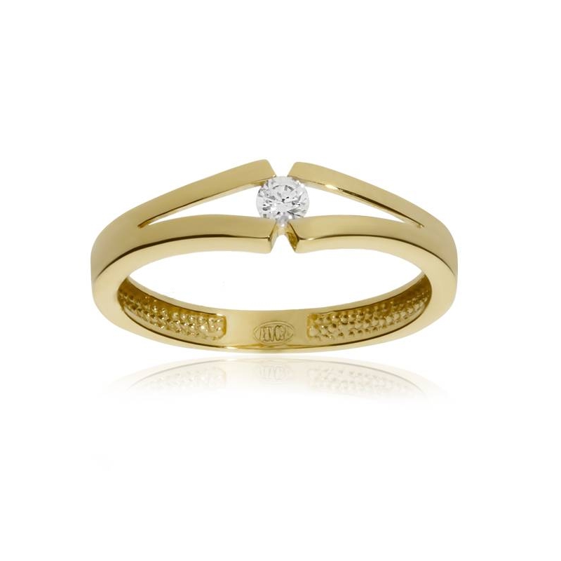 Anillo "Valery" Colección Sabana Oro 18k y circonita