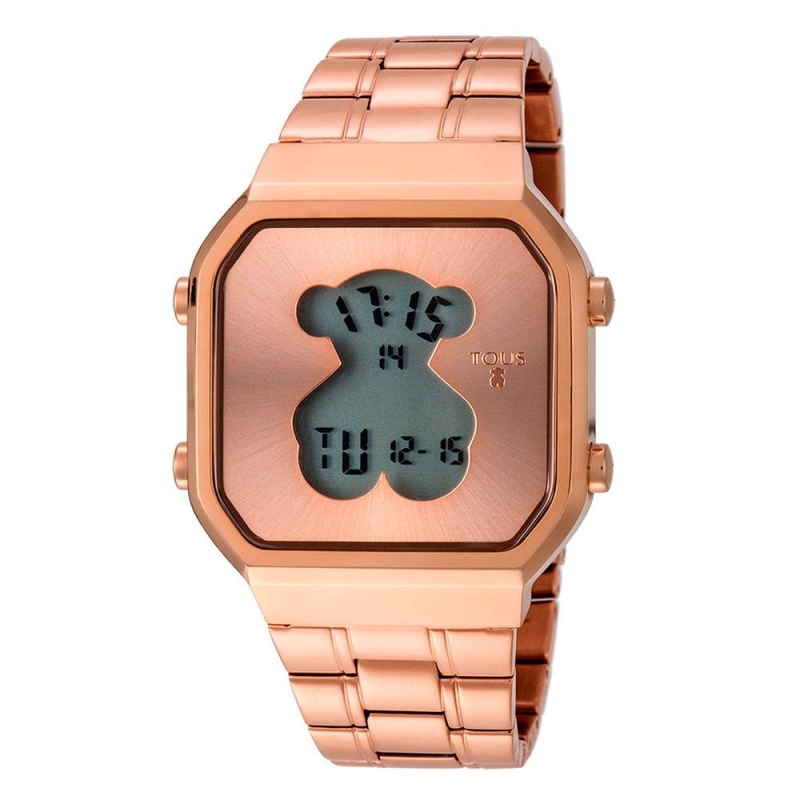 Reloj Tous D-Bear SQ de acero IP rosado 600350290 