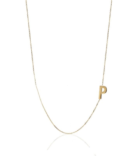 Gargantilla Glam Letra "P" oro 18k