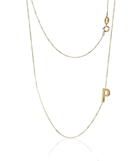 Gargantilla Glam Letra "P" oro 18k