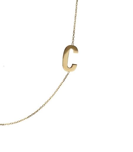 Gargantilla Glam Letra "C" oro 18k