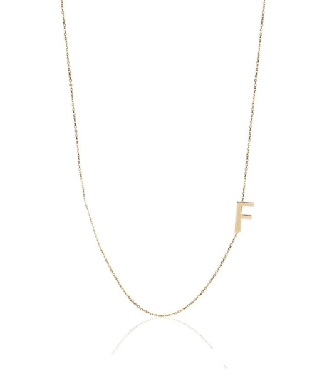 Gargantilla Glam Letra "F" oro 18k