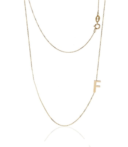 Gargantilla Glam Letra "F" oro 18k