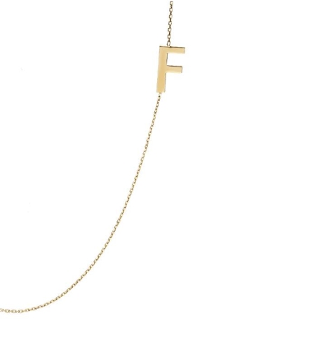 Gargantilla Glam Letra "F" oro 18k