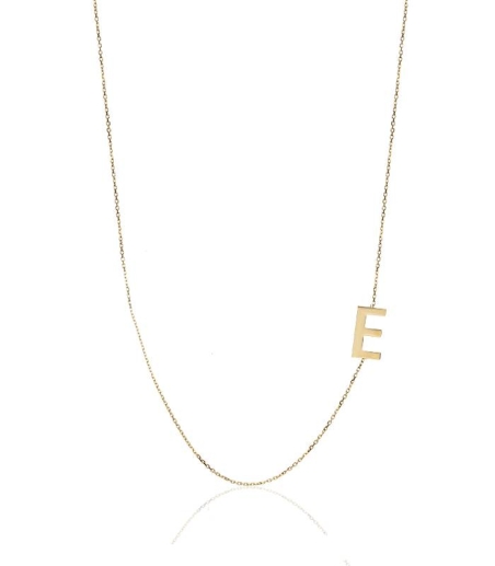 Gargantilla Glam Letra "E" oro 18k