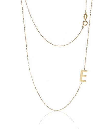 Gargantilla Glam Letra "E" oro 18k