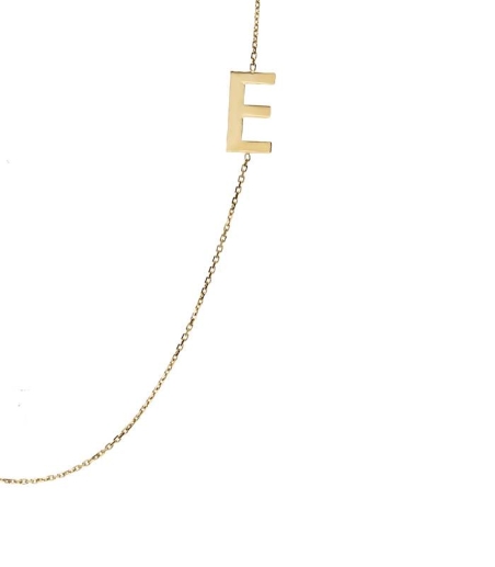 Gargantilla Glam Letra "E" oro 18k