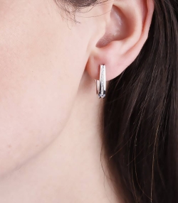 Pendientes "Ulis" de Oro Blanco 18k. y Diamantes