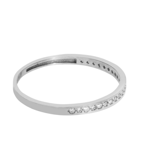 Anillo "Lissa" Oro Blanco 18k y carril de circonitas