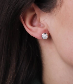 Pendientes "Alam" de Oro Blanco 18k. y Diamantes