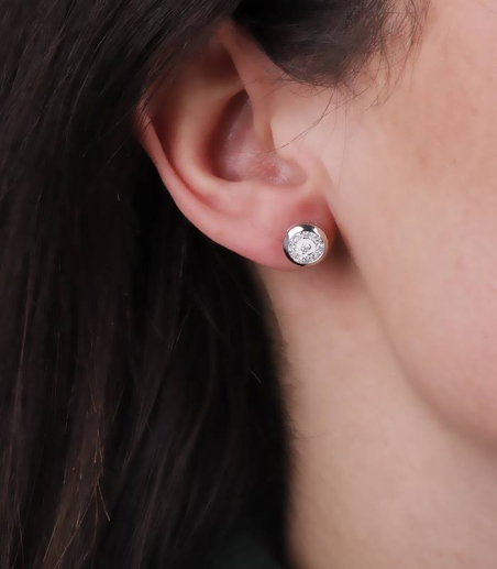 Pendientes Oro 18k y diamantes 0.25cts "Fiorella"