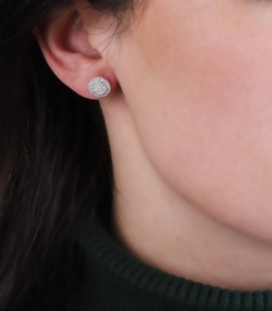 Pendientes "Simona" de Oro Blanco 18k. y Diamantes