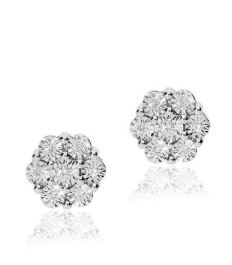 Pendientes "Lara"  de Oro Blanco 18k. y Diamantes
