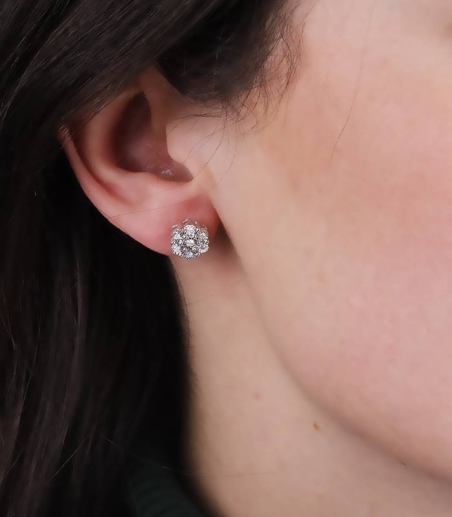 Pendientes "Lara"  de Oro Blanco 18k. y Diamantes
