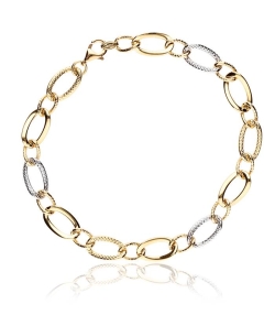 Pulsera "Audrey" eslabones Oro Bicolor 18K