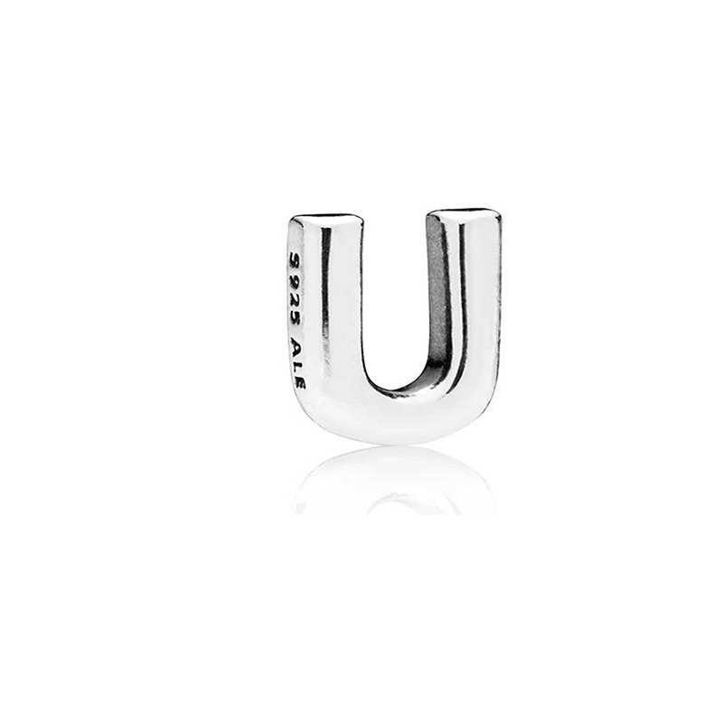 Charm Petite Pandora en plata de ley Letra U 7973339 Charm Petite Pandora en plata de ley Letra U 7973339