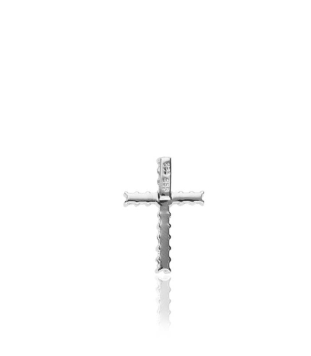 Colgante "Cruz de Ángel" Oro Blanco 18k y Diamantes