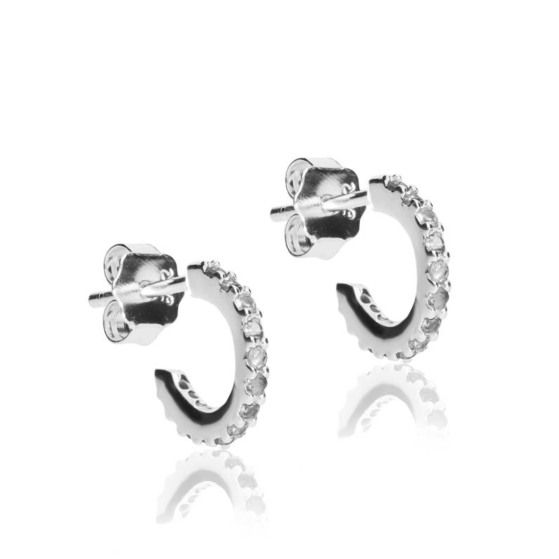 Pendientes "Misty" Aro Plata de Ley con circonitas