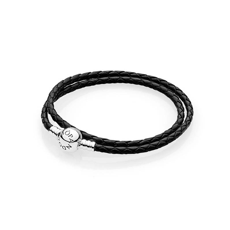 Útil ecuación Están deprimidos Pulsera Pandora Cuero Negro 590745CBK-D