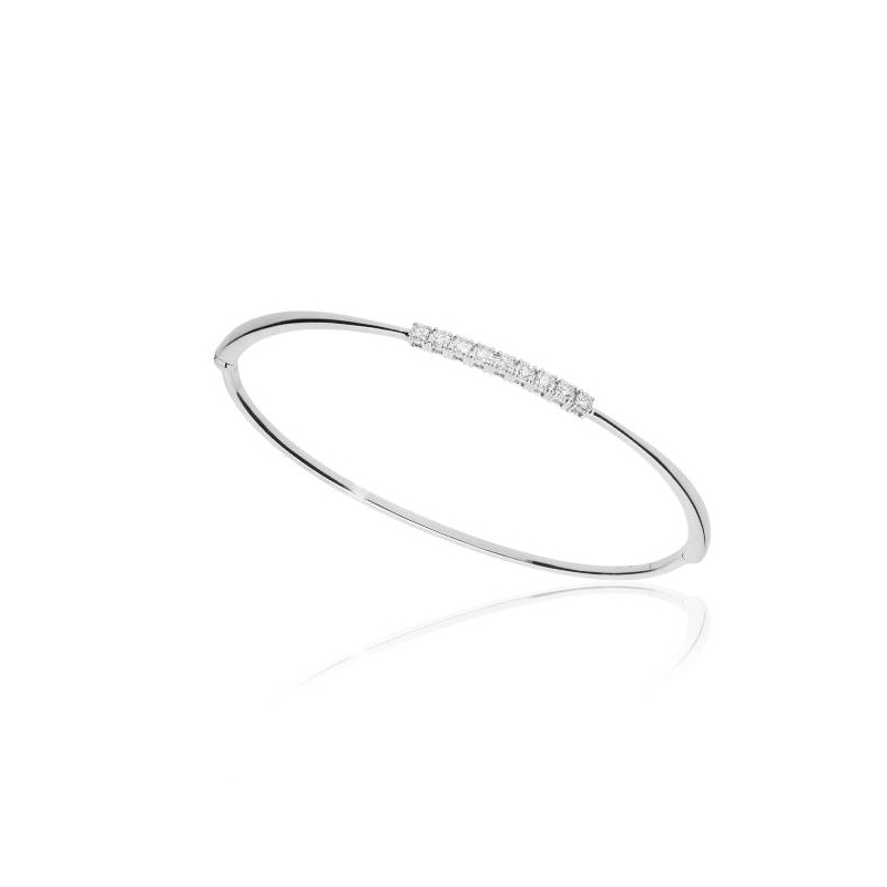Pulsera rígida oro blanco y Diamantes
