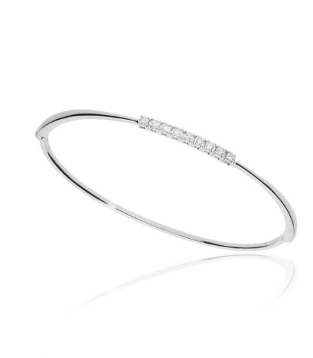 Pulsera rígida oro blanco y Diamantes