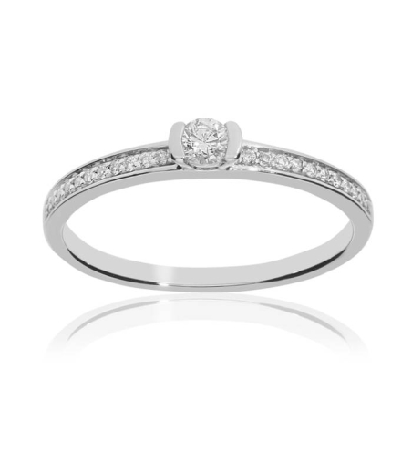 Anillo "Carla"  Oro Blanco y Diamante