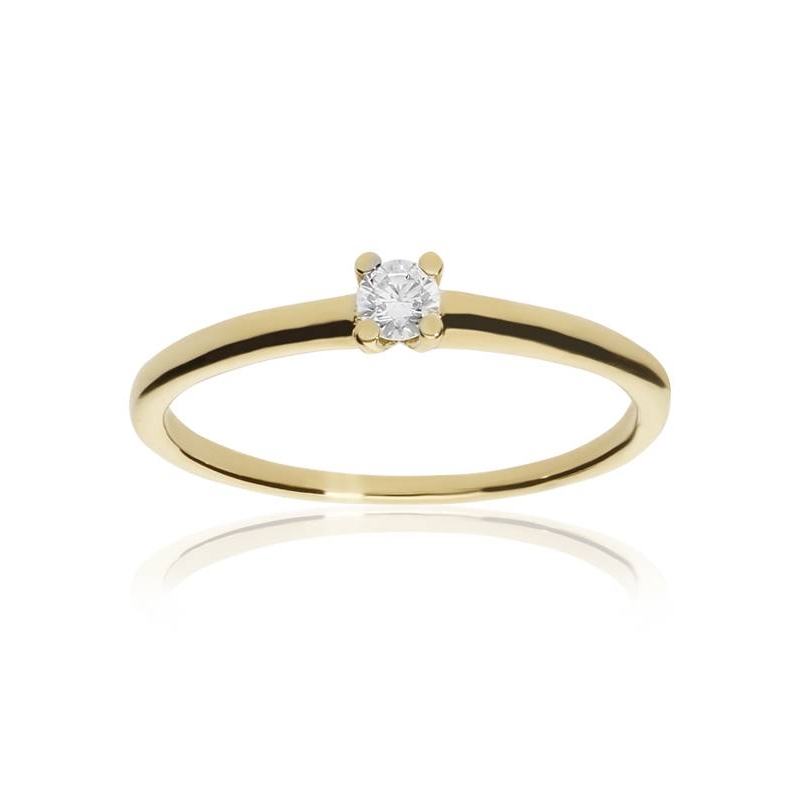 Anillo "Abril" Oro 18k y circonita