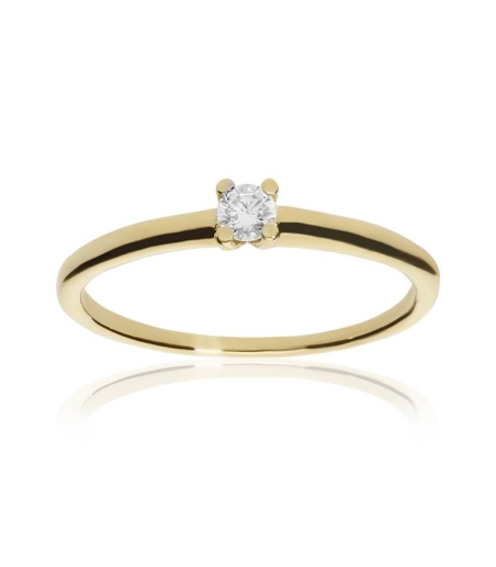 Anillo "Abril" Oro 18k y circonita