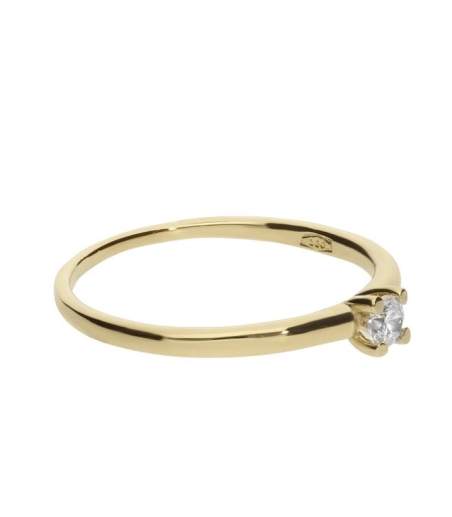 Anillo "Abril" Oro 18k y circonita