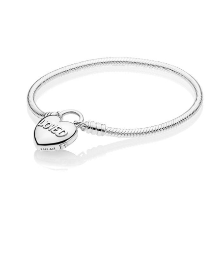 Pulsera Moments en plata de ley Corazón Amado 597806