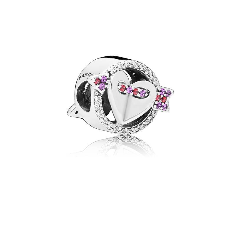 Charm en plata de ley Flecha&Corazón Brillantes 797827CZMX