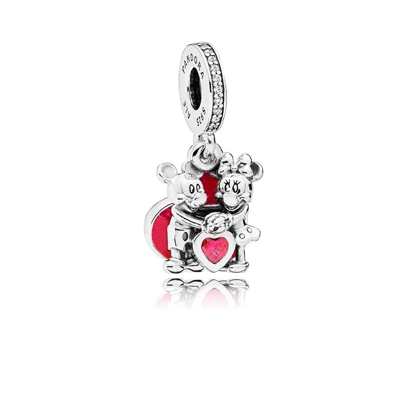 Charm colgante en plata de ley Minnie y Mickey con Amor 797769CZR