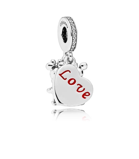 Charm colgante en plata de ley Minnie y Mickey con Amor 797769CZR