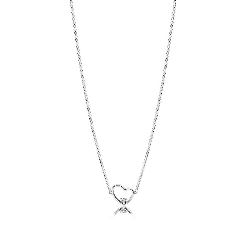 Collar Corazón de Amor Asimétrico 397797CZ-45